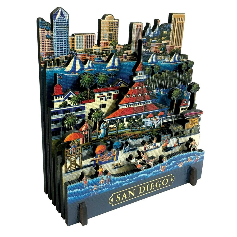 Dowdle Folk Art San Diego By Artist Eric Dowdle 6 Piece 3D Jigsaw