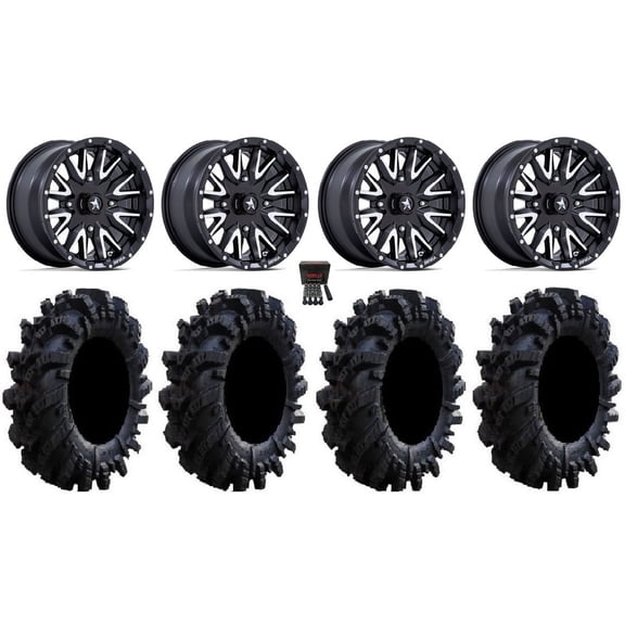 MSA Creed 15" Wheels Machined 34" Intimidator Tires Polaris RZR XP 1000 / PRO XP / Ranger XP 900/1000