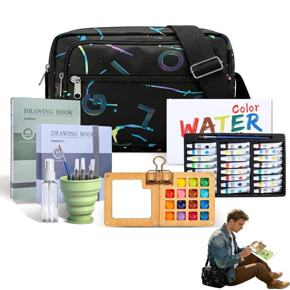 Set de acuarelas JayuEra de 24 colores mini con bolsa de viaje