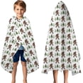 thumbnail image 3 of Brown Bigfoot and Tree Pattern Hooded Bath Towel，50"x30" for Ages 3 To 12 Kids, Quick Dry Lightweight Soft Microfiber Hood Beach Towel Cover Up for Kids, 3 of 7