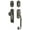 Antique Pewter, variant on Grandeur 819832 Windsor Solid Brass Rose Keyed Entry Single Cylinder Sectional 'C' Grip