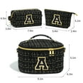 thumbnail image 2 of 3PCS Monogram Personalized Black Initial Makeup Bags Pouch for Women, Cosmetic Make Up Bag Travel Toiletry Bag for Her, 2 of 7