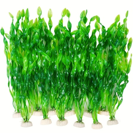 FINAQUA  10 PCS Artificial Aquarium Plants, Fish Tank Decorations, Plastic Imitation Aquatic Plants