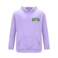 thumbnail image 4 of LIIPEE Men Hoodies Outfits Letter Printed Long Sleeve Pullover Hooded Pocket Sweatshirt Elastic Waist Sweatpants Set Male Breathable Sport Outfit,Light Purple,M, 4 of 6