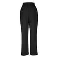 thumbnail image 5 of Wide Leg Pants for Women Trendy Tie High Waisted Straight Leg Long Pants Casual Comfy Lounge Trousers Black, 5 of 6
