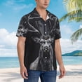 thumbnail image 3 of Sikiie Majestic Forest Stag Print Men's Hawaiian Shirt, Summer Beach Button Pocket Short Sleeve T-Shirt,Small, 3 of 7