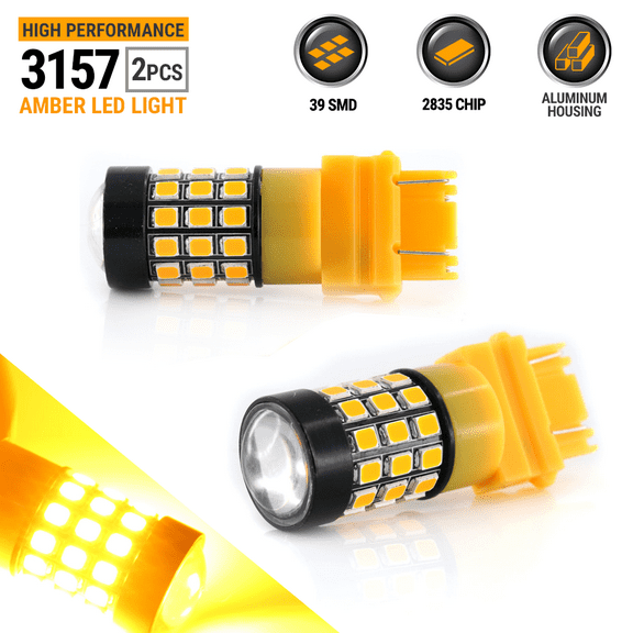 40W 3157 LED Rear Turn Signal Parking DRL Amber Yellow High Power Light Bulbs