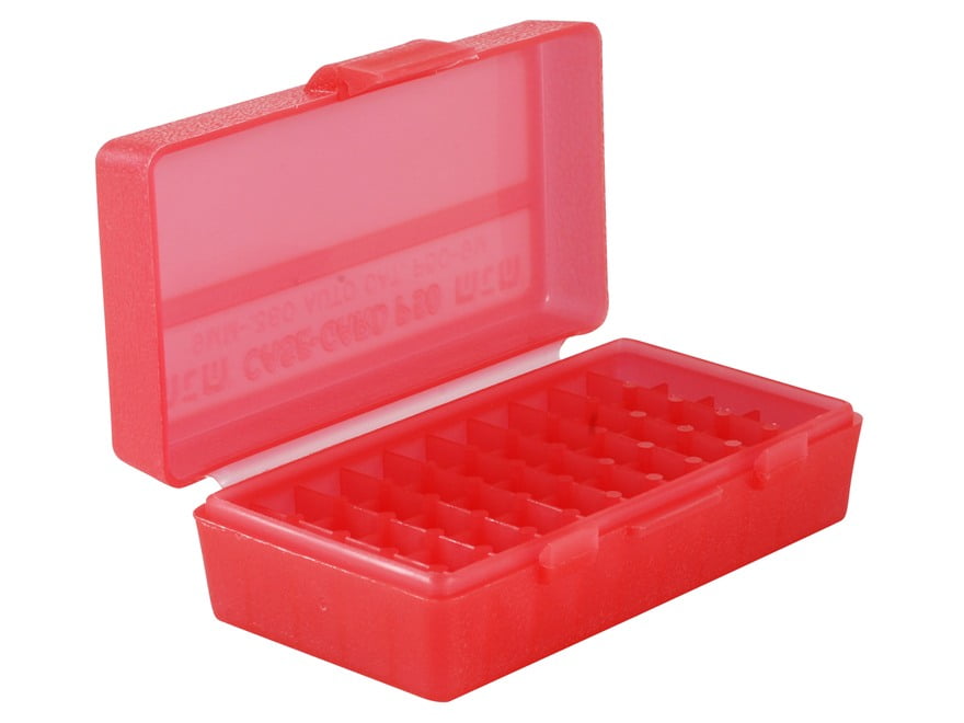 FREE SHIPPING 4 RED 50 Round 9mm / 380 MTM PLASTIC AMMO BOXES 