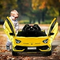 thumbnail image 3 of Uenjoy 12V Kids Electric Ride On Car Lamborghini Aventador SVJ Motorized Vehicles with Remote Control, Battery Powered, LED Lights, Wheels Suspension, Music, Horn,Compatible with Lamborghini,Yellow, 3 of 3
