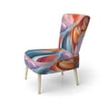 thumbnail image 3 of Designart "Fractal Spirale en Bleu et Rouge I" Chaise d'Appoint Multicolore - Fauteuil Industriel pour Salon, 3 of 7