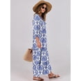 thumbnail image 5 of ANRABESS Womens Boho Maxi Dresses 2026 Summer V Neck Puff Sleeve Floral Flowy Swing Fall Casual Long Dress Blue Khaki Large, 5 of 10