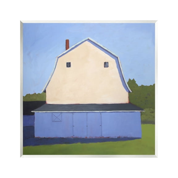 Stupell Industries White Barn Farmland Landscape Landscape Painting Unframed Art Print Wall Art