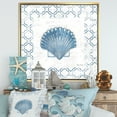 thumbnail image 2 of Designart ' Navy Blue Scallop Shell ' Nautical & Coastal Framed Canvas, 2 of 3