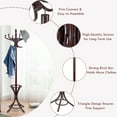 Gymax Wood Standing Hat Coat Rack Jacket Bag Hanger Tree 12 Hooks