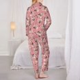 thumbnail image 6 of Goofa Rose Flowers Printed Women’s 2 Piece Pajama Set Super,Pajamas Women's Long Sleeve Sleepwear Soft Button Down Loungewear Pjs Lounge Set Nightwear-, 6 of 8