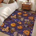 thumbnail image 4 of 3'x5' Rug for Living Room Bedroom, Orange Purple Spring Floral Washable Area Rugs Non-Slip Carpet Mats, Vintage Botanical Summer Flower Indoor Low Pile Area Rug Runner for Kitchen, Mudroom, 4 of 8