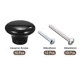 thumbnail image 3 of 38x28mm Ceramic Drawer Knobs, 10 Pack Mushroom Shape Door Pull Handles Black, 3 of 6