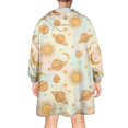 thumbnail image 2 of Wearable Oversized Blanket,Colorful Sun Moon Star Planet Pattern Wearable Blanket Hoodie for Adults,Cozy Hooded Blankets with Super Pockets,Super Warm Fuzzy Pullover for Women & Men, 2 of 6