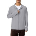 thumbnail image 3 of Bcfgryg Men's UPF 50+ Sun Outdoor Lightweight Full Zip Hoodie Jacket Long Sleeve Fishing Hiking Performance Shirt Big and Tall Men's Shirts, 3 of 3