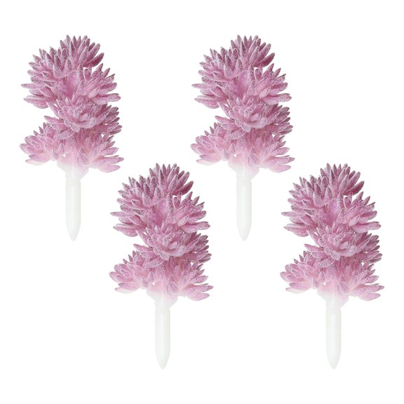 Uxcell Artificial Succulent Plants Fake Succulents Plant Unpotted Realistic Textured Succulents Purple 4 Pack