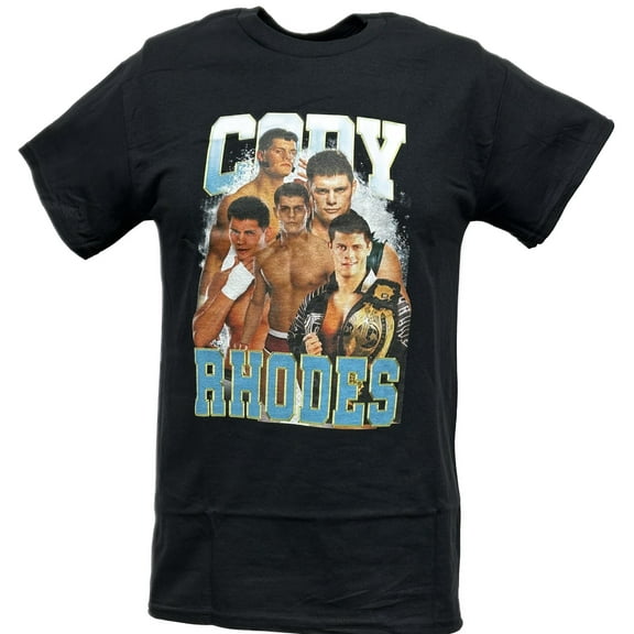 Cody Rhodes Blue Five Pose Black T-shirt AEW WWE
