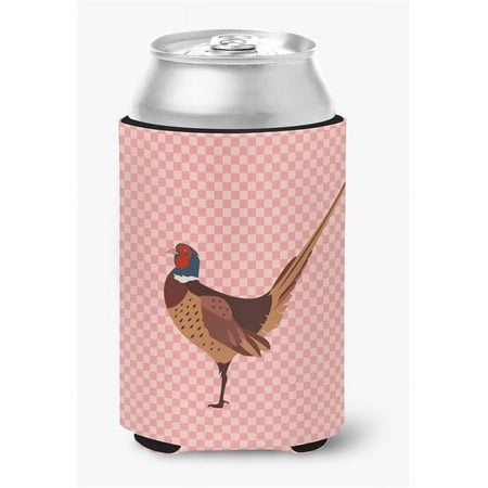 

Ring-necked Common Pheasant Pink Check Can or Bottle Hugger - Pink