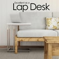 thumbnail image 4 of Lavish Home C-Shaped Sofa Side Table - Modern End Table, Laptop Tray, or Compact Bedside Nightstand, White/Silver, 4 of 6