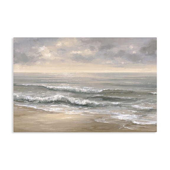 Stupell Industries Soft Rolling Beach Waves Canvas Wall Art, design by Jacky Ngan