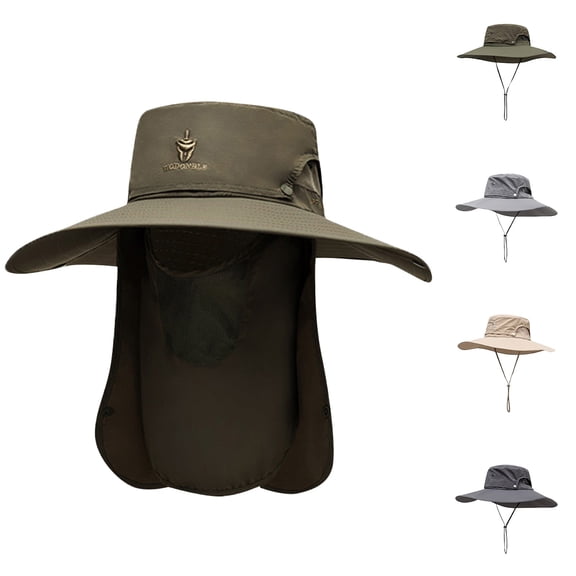 Only Moment Grey UV Protection Wide Brim Bucket Hat with Wind Lanyard nylon Wide Brim Waterproof Breathable Bucket Hats for Women Fishing, Hiking, Camping Sun Hats for Women A