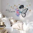thumbnail image 2 of Farcauo Eye Wall Decals Peel and Stick Bedroom Decor for Women Butterfly Flower Home Wall Decor Living Room Wall Stickers & Murals Dorm Wall Stickers Butterflies Motivational Vinyl Wall Murals, 2 of 6
