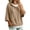 Khaki, variant on VSSSJ Women's 3/4 Sleeve Hooded Sweatshirt Loose Fit Batwing Sleeve Ribbed Textured Lightweight Fall Casual Pullover Shirt Tops L