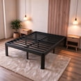 thumbnail image 3 of Apextella 14 in King Metal Platform Bed Frame, Round Corners, No Box Spring Needed, Underbed Storage, Black, 3 of 9