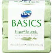 Dial Basics HypoAllergenic Bar Soap, 3.2 Ounce Bars, 3 Count