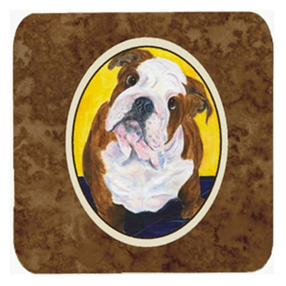 English Bulldog Foam Coasters - Set Of 4, 3.5 x 3.5 In.