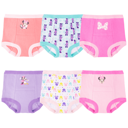 Minnie Toddler Girls' Training Pants 6 pack, Size 2T, Assorted
