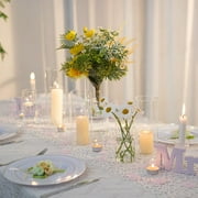 Glasseam Set of 12 Clear Glass Cylinder Vases Hurricane Pillar Candle Holders, 6, 8 & 10