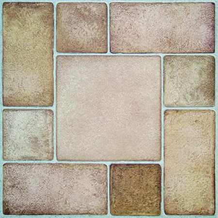 Home Dynamix Paramount Vinyl Tile Area Rugs - 16013D 16013D Stones Cobble Squares Rug - 16" x 16"