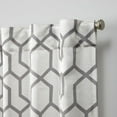 thumbnail image 2 of Nicole Miller Hexa Geometric Print Hidden Tab/Rod Pocket Top Light Filtering Curtain Panel Pair, 54"x84", Black Pearl, 2 of 7