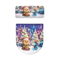 thumbnail image 2 of HELLHERO Toilet Dust Cover Set Christmas Reindeer and Christmas Snowman 2 Pack Adjustable for Bathroom Home Comfort Stretch Toilet Top Cover, 2 of 8