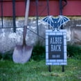 thumbnail image 4 of SCS Direct 3D Metal Halloween Ghost Cemetery XL 17" Tombstone w Steaks -Albie Back- Durable, Rustproof, UV Raised Printing-Upgrade Your Haunted House Mansion w Cemetery Lawn Decor, 4 of 5
