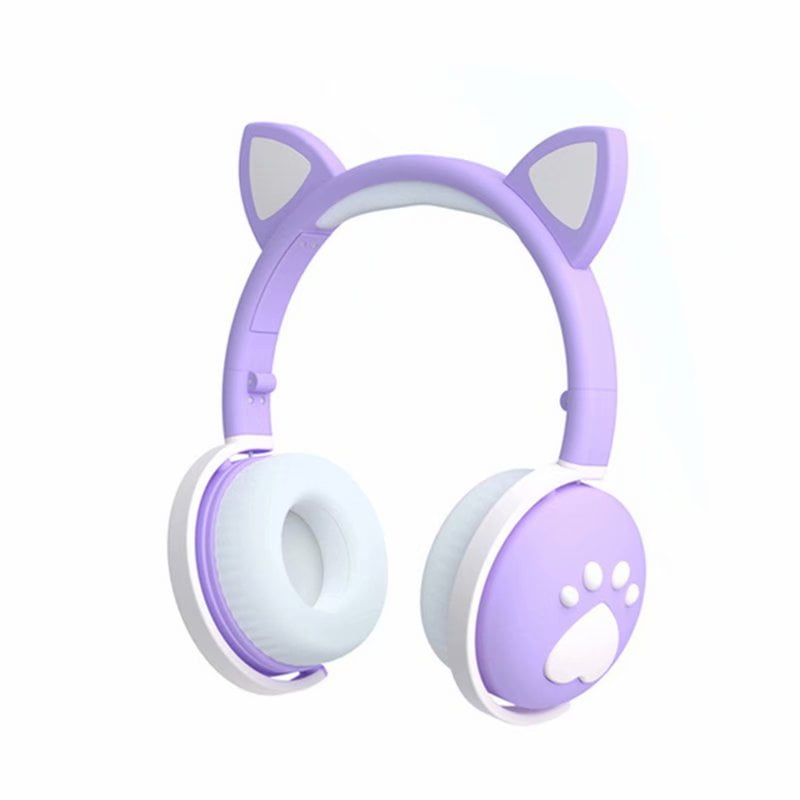 Bluetooth Headset Colorful Kids Headset Wireless glowing cute LED Cat