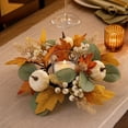 thumbnail image 5 of sruoe Halloween Rustic Artificial Pumpkin Candle Ring Wreath, Halloween Table Decor, Indoor Halloween Decor for Halloween Dining Table, Mantel, Window Sill Layout, 5 of 7