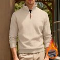 thumbnail image 1 of pstuiky Camisas para hombre de manga larga, Blusa/camiseta informal y moderna de terciopelo de punto con cuello alto y cremallera para hombre, de color liso Tops de talla grande para hombre xxl, 1 of 9