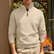 thumbnail image 1 of pstuiky Camisas para hombre de manga larga, Blusa/camiseta informal y moderna de terciopelo de punto con cuello alto y cremallera para hombre, de color liso Tops de talla grande para hombre xxl, 1 of 9