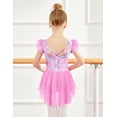 thumbnail image 4 of Arshiner Girls Ruffle Sleeve Ballet Leotard Criss-Cross Back Dance Dresses | Girls Ballet Leotard with Shiny Skirt, 2-11 Years, Toddler Dance Dresses, 4 of 5