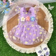 thumbnail image 2 of Gubotare Baby Dresses Baby Girl Lace Romper Baby Tulle Dress Romper Flowers Bodysuit Spring Summer Festival Clothes with Headband 0 3 6 9 12 18 24 Months (Purple,Size 6-9 Months), 2 of 7