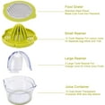 thumbnail image 4 of Lemon Squeezer, Citrus Squeezer 4 In 1 Manual Orange Squeezer, Orange Squeezer with 400ml Container, Plastic Lemon Squeezer, Lime Squeezer, Juicer Vegetable and Fruit Green, 4 of 6