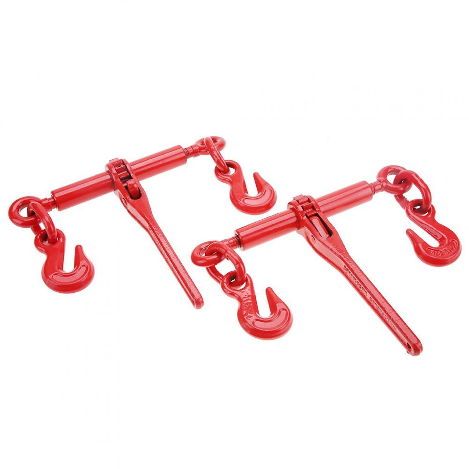 2PCS Ratchet Chain Load Binder 3/8"-1/2" Chain Hook Tie Down Rigging Equipment 