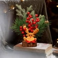 thumbnail image 5 of Christmas Tree Artificial Christmas Trees 9.4 Inches Tabletop Mini Christmas Tree Decorations With Red Berries Pine Cone Decorations Tabletop Centerpiece for Home Room Holiday Decorations, 5 of 7