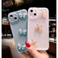 thumbnail image 5 of Luxury Unique Butterfly Bling Rhinestones TPU Phone case for iPhone 14 13 12 11 8 7 X XS XR Plus Pro Max Creative Trendy Skin-Friendly Protective Cover(Blue,XR), 5 of 8
